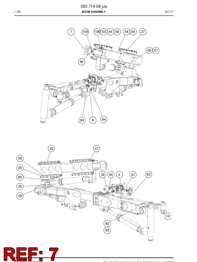 13791308f 137 913 08f Bracket, Bearing - Sandvik Technical Drawing