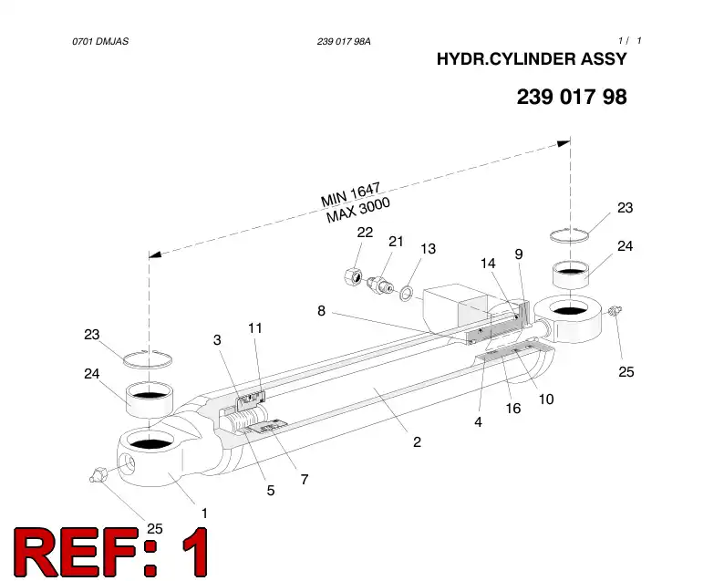 13828008 138 280 08 CYLINDER TUBE D80 - Sandvik Technical Drawing
