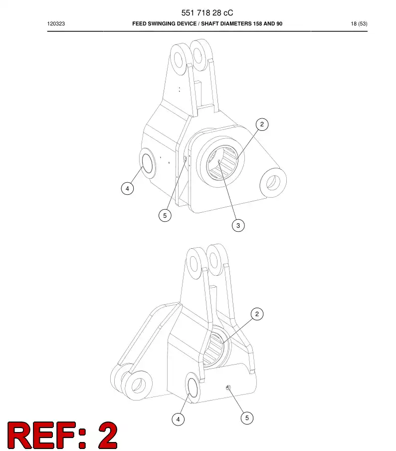 13842538a 138 425 38a Bearing bushing - Sandvik Technical Drawing