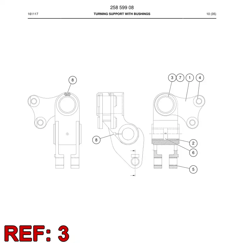 13842538b 138 425 38b Bushing, Bearing - Sandvik Technical Drawing