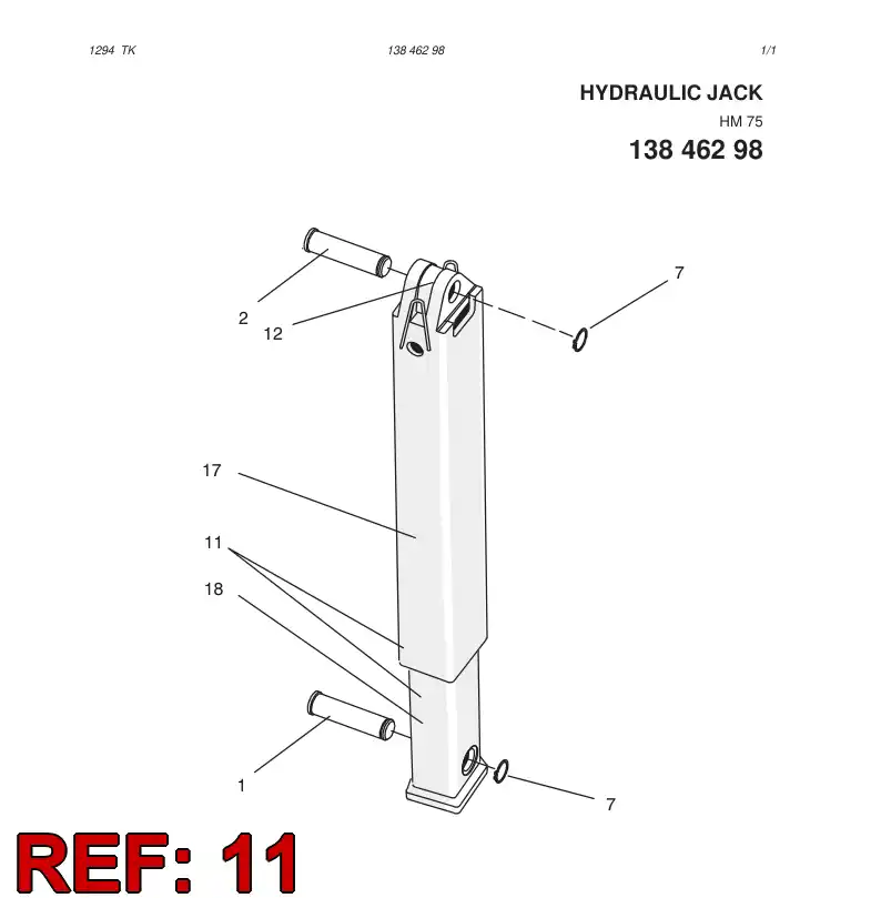 13847208 138 472 08 MANTLE TUBE, INNER TUBE - Sandvik Technical Drawing