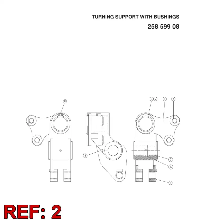 13848058 138 480 58 Bushing, Bearing - Sandvik Technical Drawing