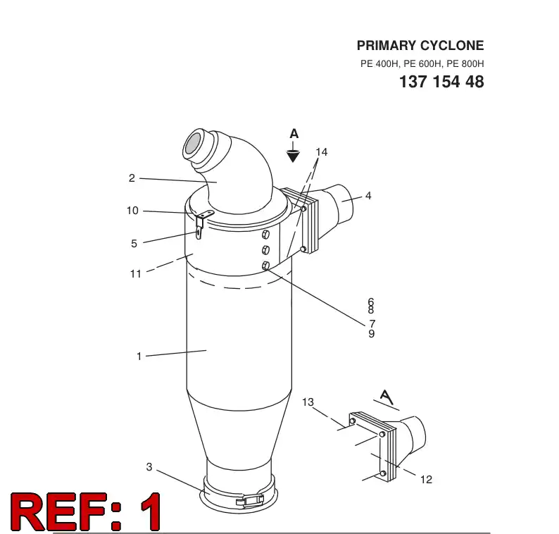 13892858 138 928 58 PRIMARY CYCLONE - Sandvik Technical Drawing