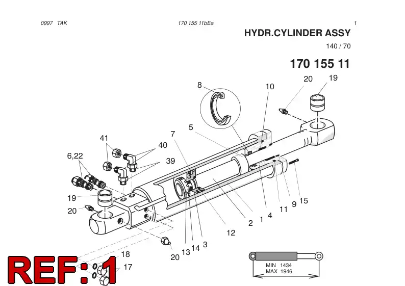 13918238 139 182 38 CYLINDER TUBE - Sandvik Technical Drawing