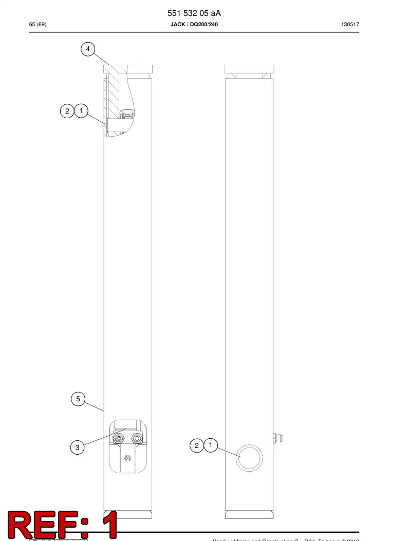 14058578 140 585 78 Pin - Sandvik Technical Drawing