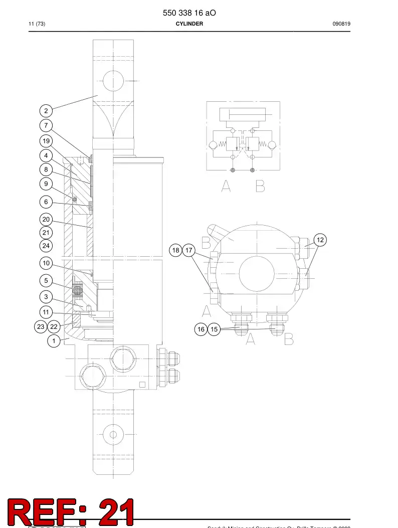 14072448 140 724 48 Limit bushing - Sandvik Technical Drawing