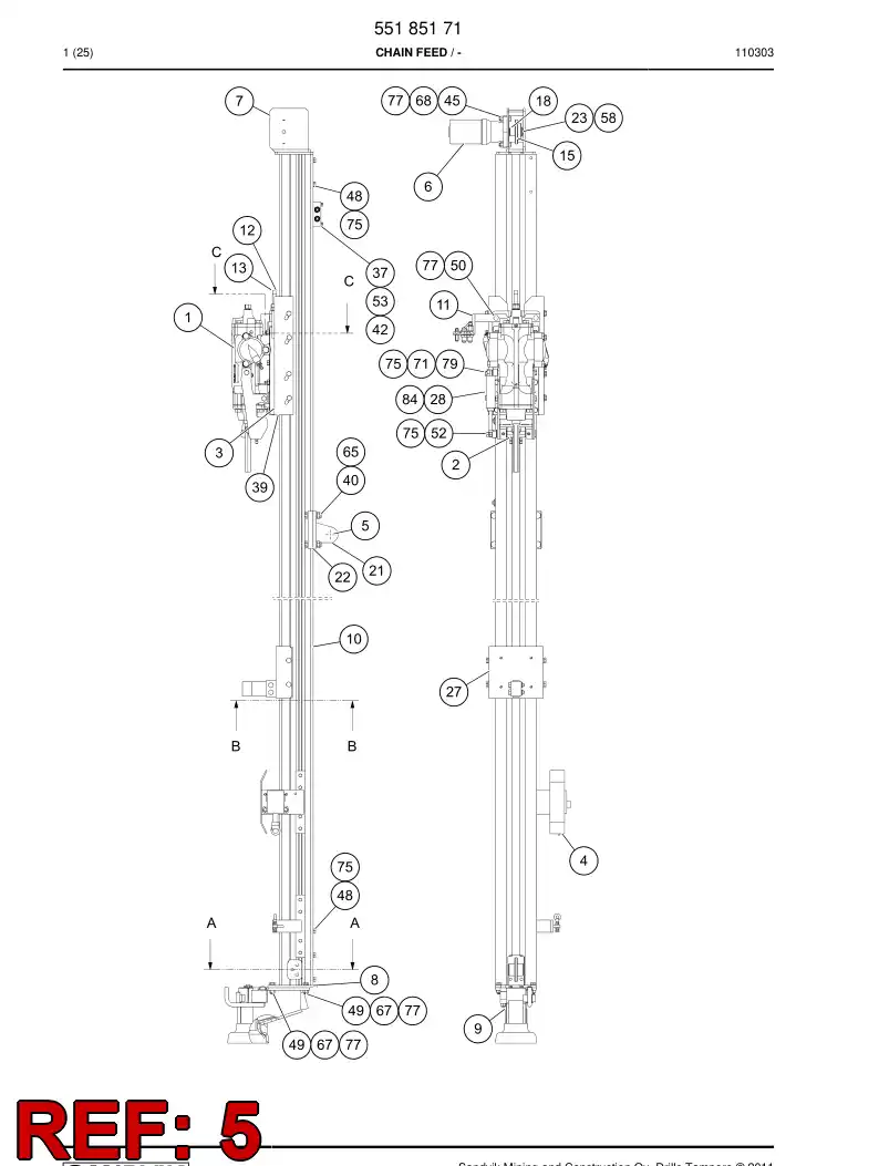 14115828 141 158 28 Bushing - Sandvik Technical Drawing