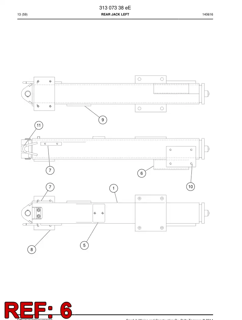 14140998a 141 409 98a VÄLIPALKKI - Sandvik Technical Drawing
