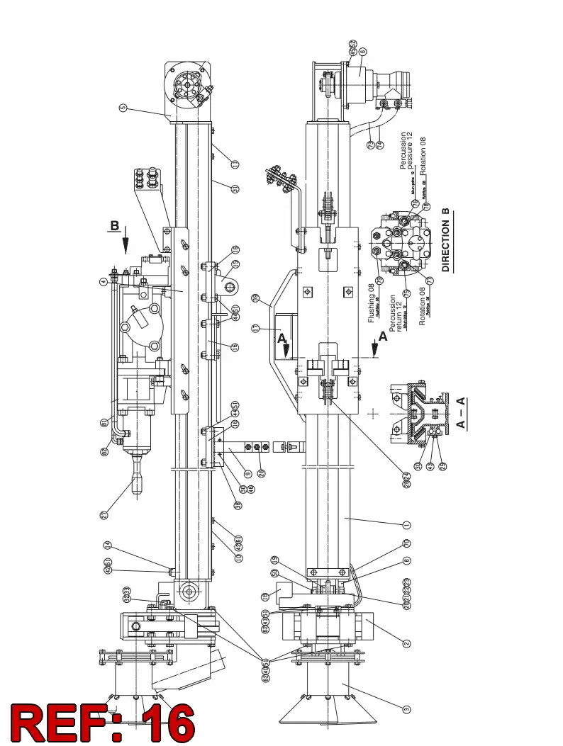 14178008 141 780 08 SUPPORT PIECE - Sandvik Technical Drawing
