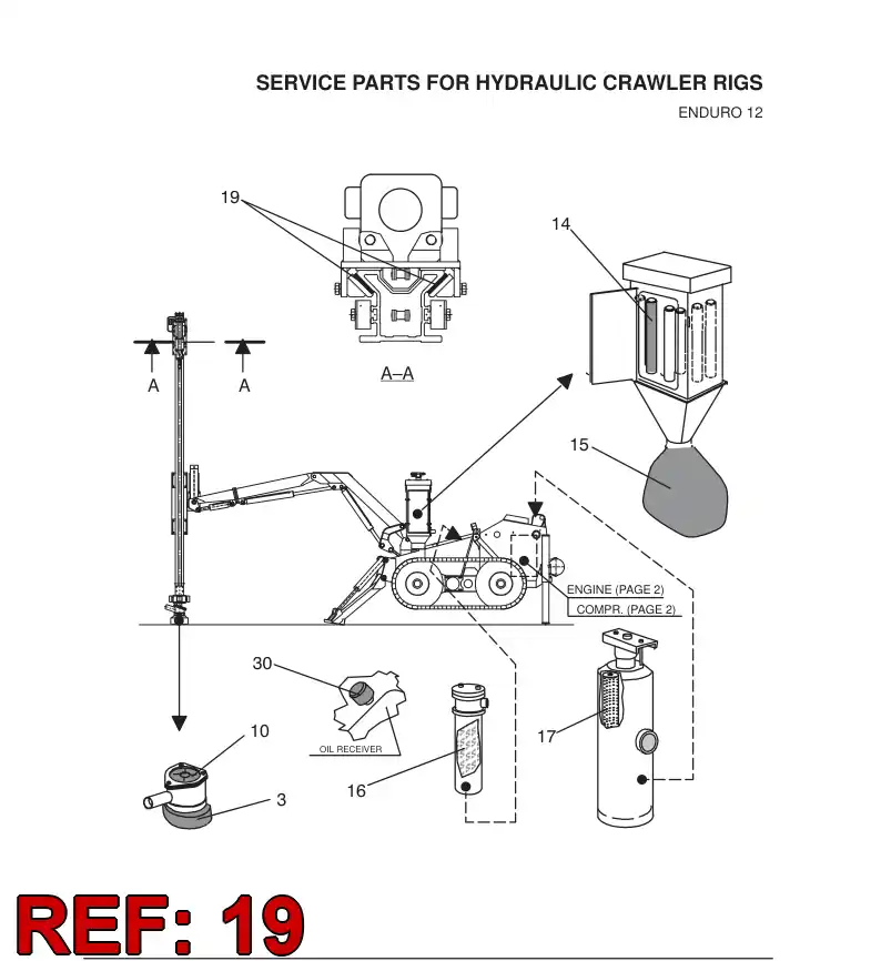 14179398 141 793 98 WEAR PIECE FOR DRILL CARRIAGE - Sandvik Technical Drawing