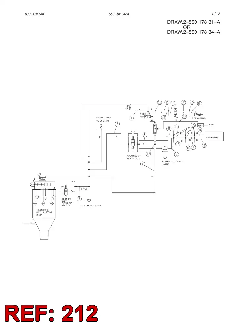 14364058 143 640 58 HOSE ASSY - Sandvik Technical Drawing