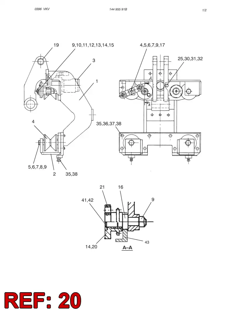 14370588 143 705 88 Dividing plate - Sandvik Technical Drawing