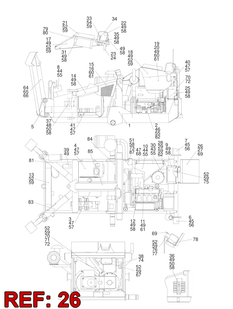 14457218 144 572 18 DRIVING PLATFORM ASSY - Sandvik Technical Drawing