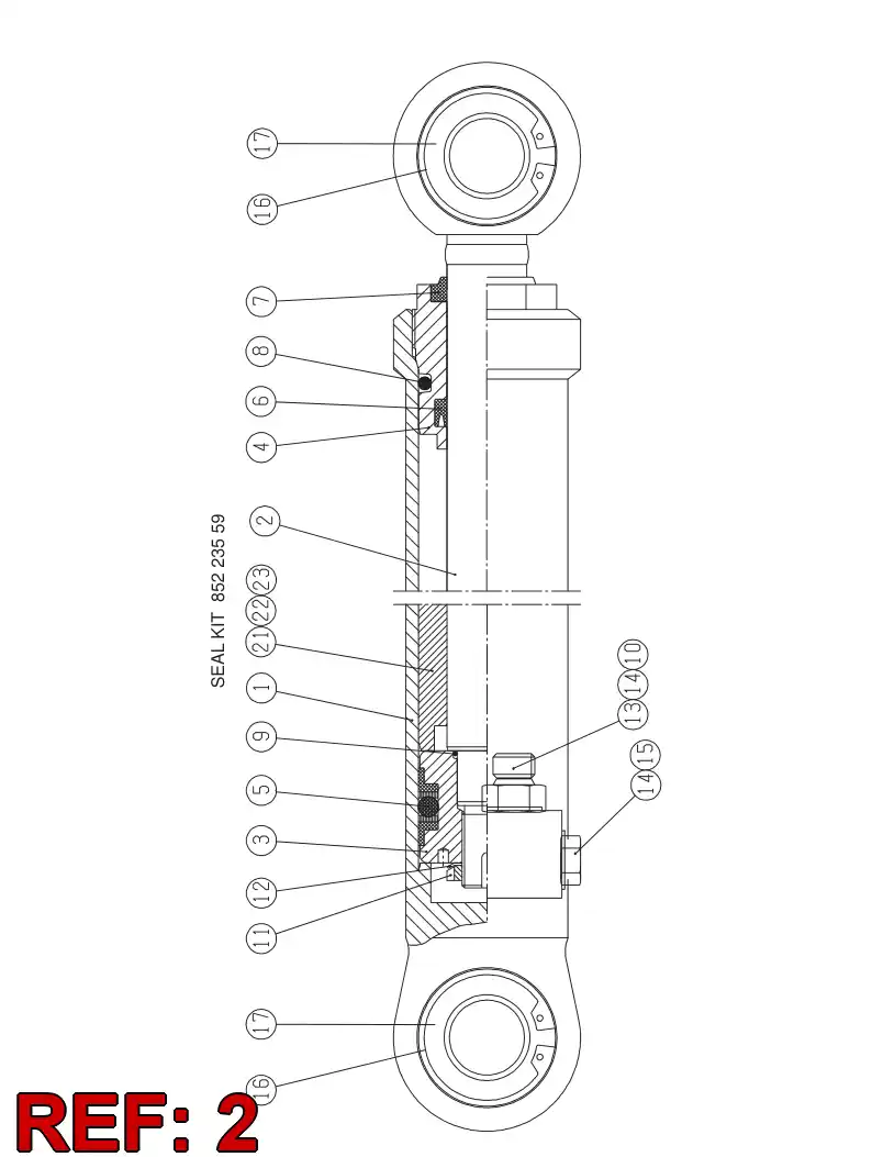 14466648 144 666 48 PISTON ROD - Sandvik Technical Drawing