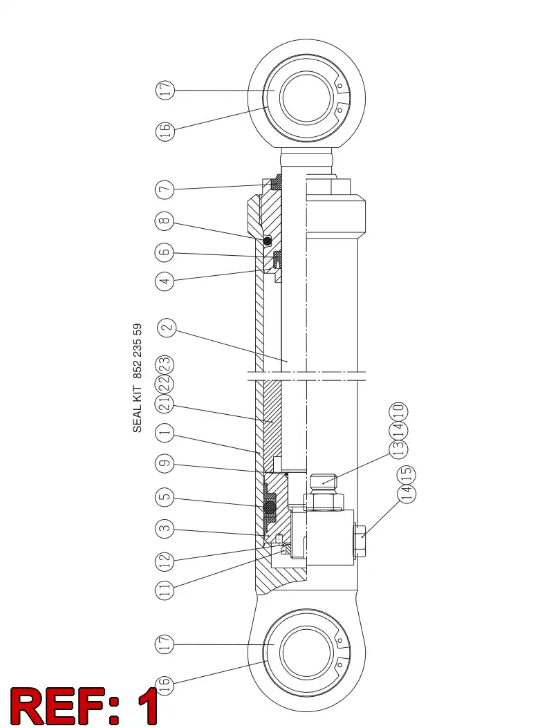 14466778 144 667 78 CYLINDER TUBE - Sandvik Technical Drawing