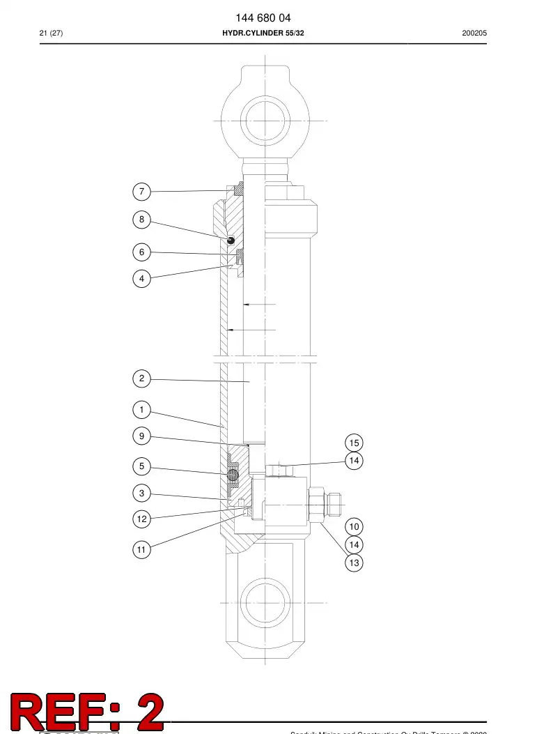 14467808 144 678 08 PISTON ROD - Sandvik Technical Drawing