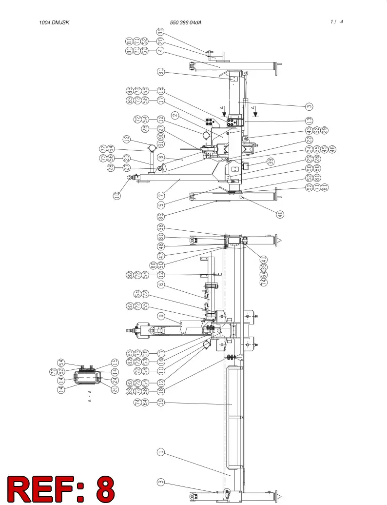 14472914 144 729 14 HYDR.CYLINDER 100/50 - Sandvik Technical Drawing
