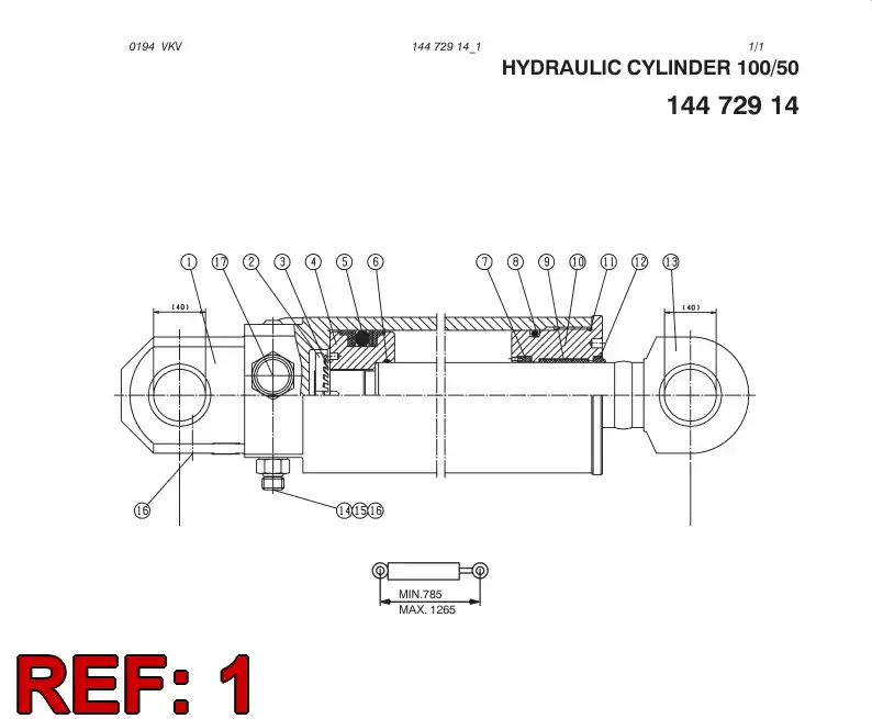 14473088 144 730 88 CYLINDER TUBE - Sandvik Technical Drawing