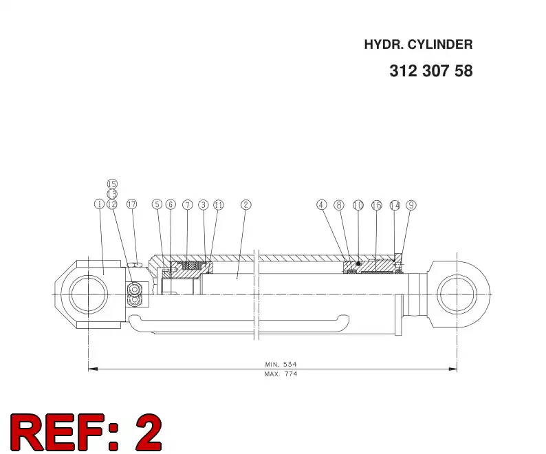 14474658 144 746 58 PISTON ROD - Sandvik Technical Drawing