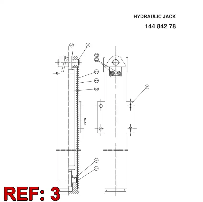 14484308 144 843 08 HYDRAULIC CYLINDER - Sandvik Technical Drawing