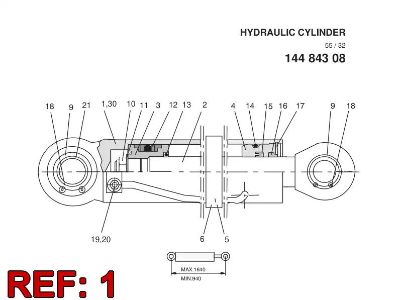 14484428 144 844 28 Tube, Cylinder - Sandvik Technical Drawing