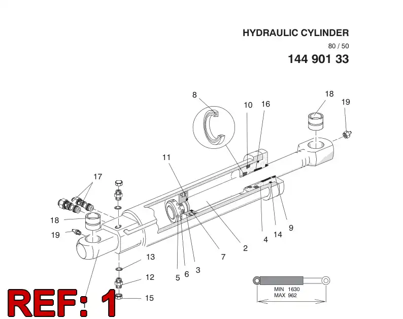 14490418 144 904 18 CYLINDER TUBE - Sandvik Technical Drawing