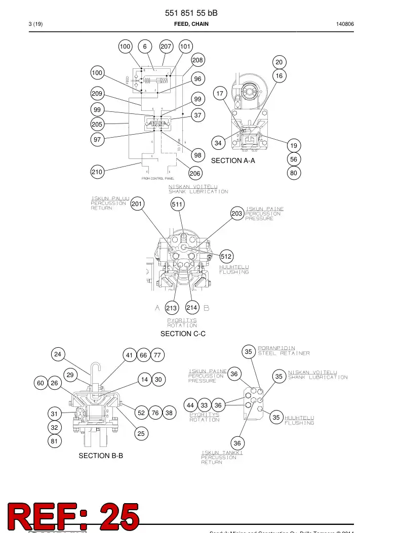 14491688a 144 916 88a Frame - Sandvik Technical Drawing