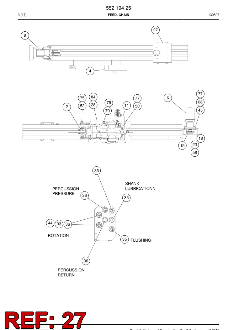 14493298b 144 932 98b Carriage - Sandvik Technical Drawing