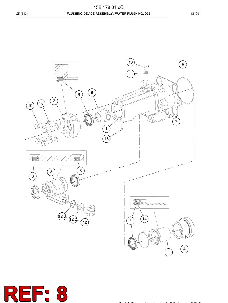 15000878b 150 008 78b U-SEAL - Sandvik Technical Drawing