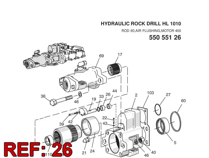 15010088 150 100 88 BUSHING - Sandvik Technical Drawing