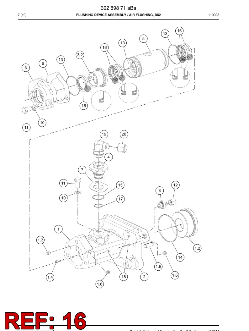 15020678b 150 206 78b Seal, Rod - Sandvik Technical Drawing