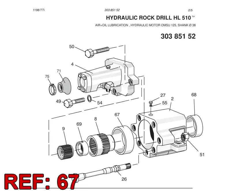 15021838 150 218 38 BUSHING - Sandvik Technical Drawing