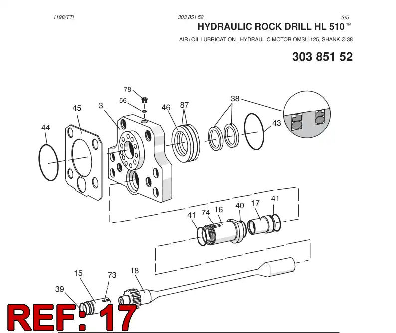 15022978 150 229 78 BUSHING - Sandvik Technical Drawing