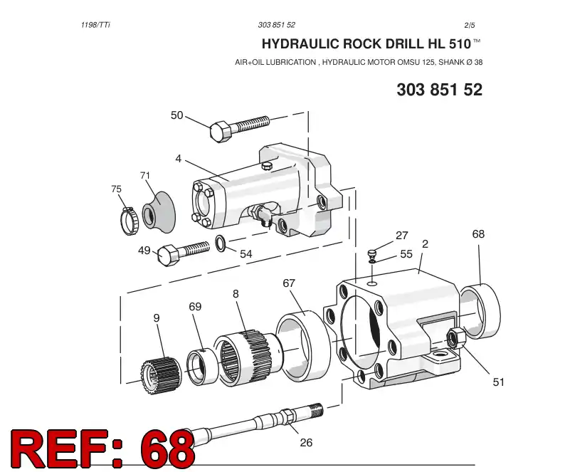 15027638 150 276 38 BUSHING - Sandvik Technical Drawing