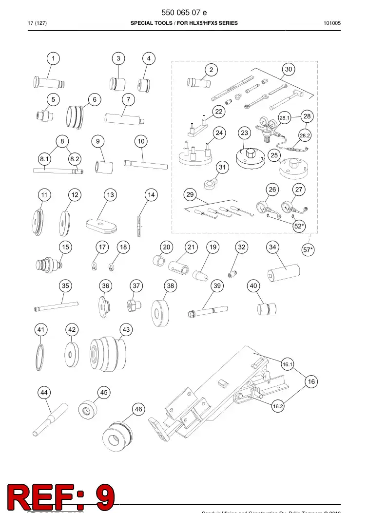 15054698a 150 546 98a Thrust - Sandvik Technical Drawing