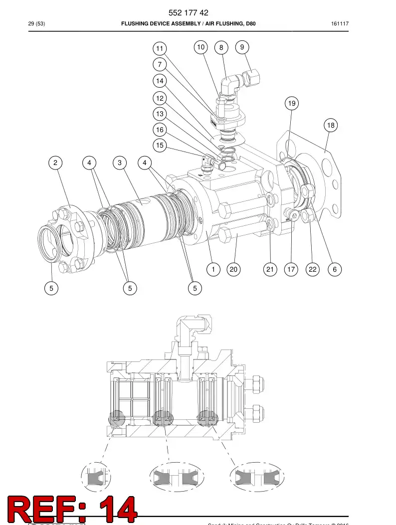15061698b 150 616 98b Plate, Gasket - Sandvik Technical Drawing