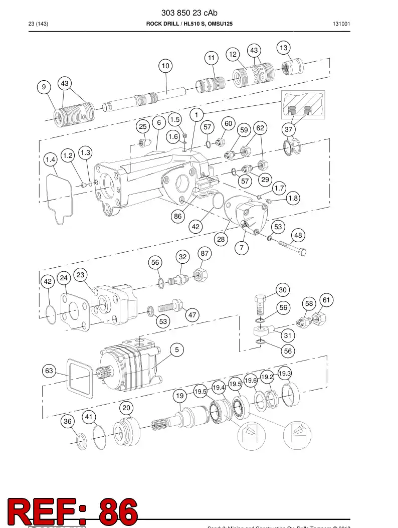 15062728a 150 627 28a Seal - Sandvik Technical Drawing