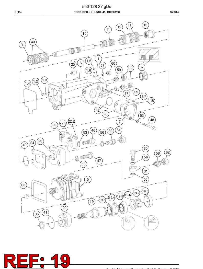 15068658a 150 686 58a Lock washer - Sandvik Technical Drawing