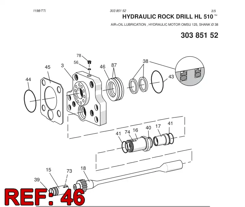 15074808 150 748 08 SEAL HOUSING - Sandvik Technical Drawing