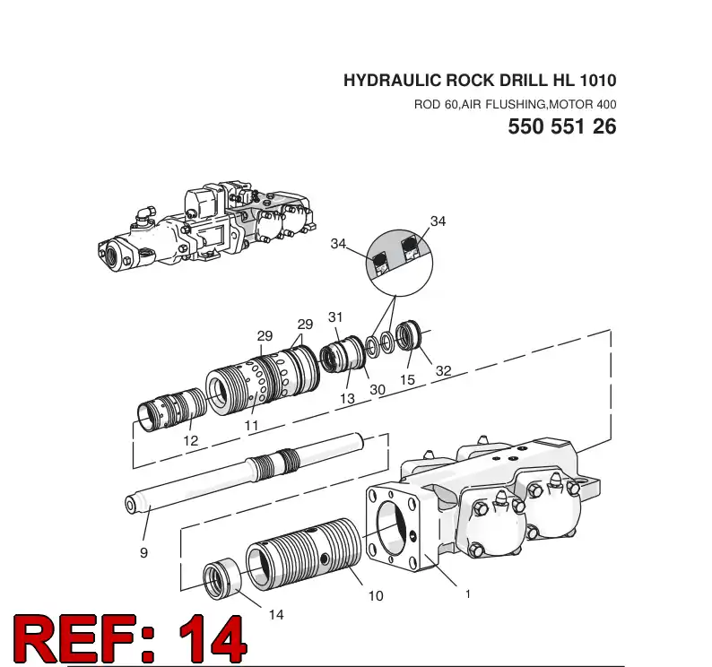 15165638 151 656 38 BEARING - Sandvik Technical Drawing