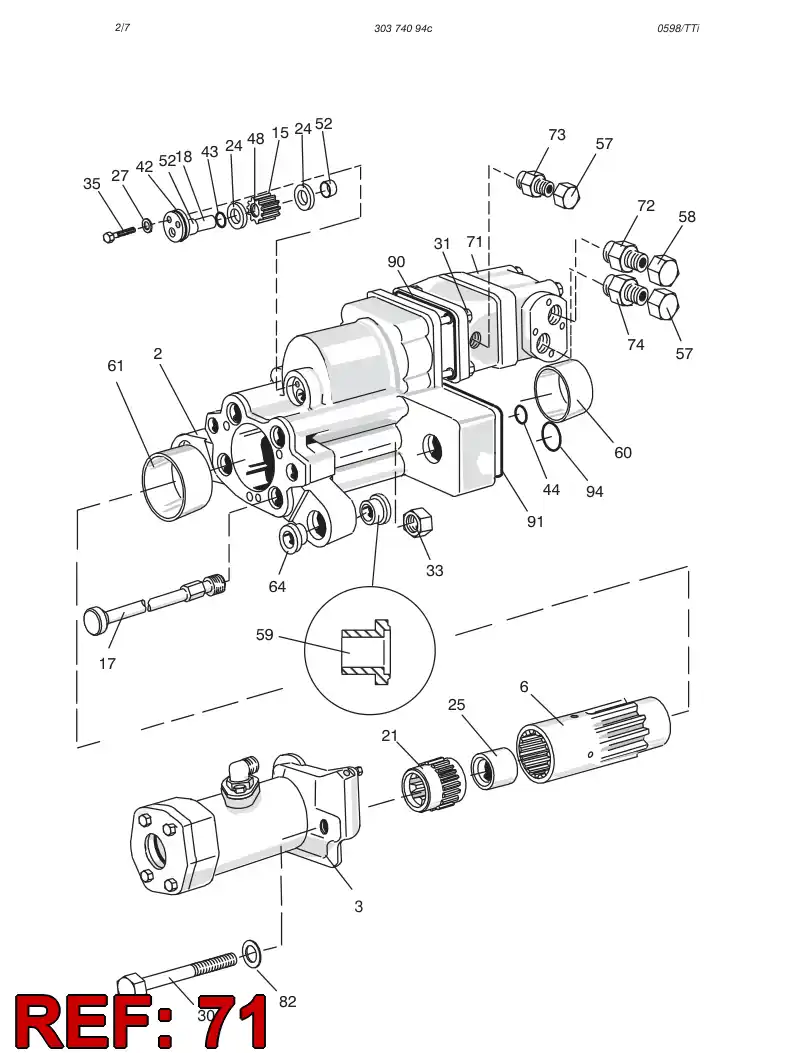 15168538 151 685 38 HYDR. MOTOR ASSY - Sandvik Technical Drawing