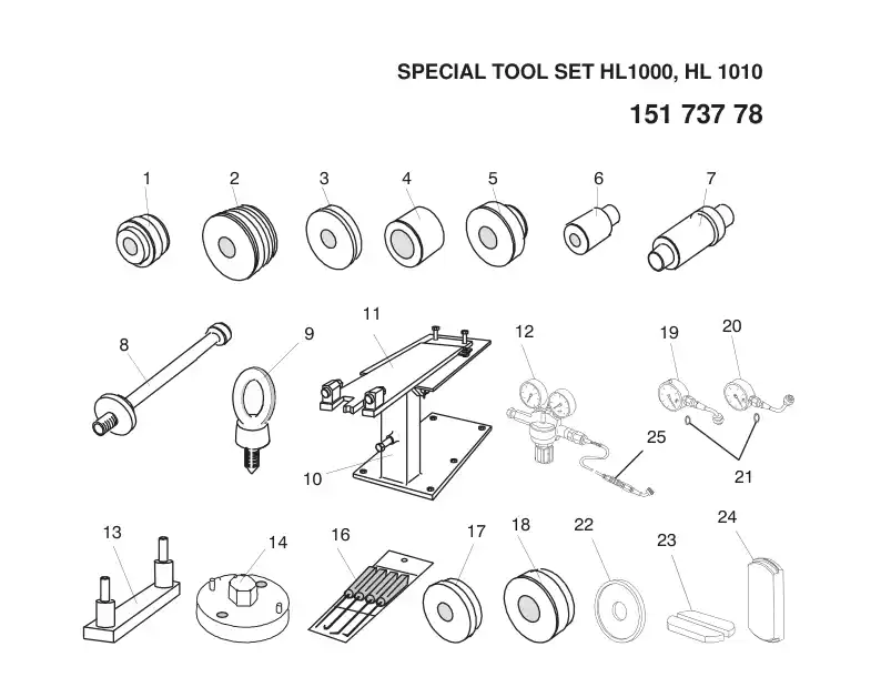 15173778aA 151 737 78aA SPECIAL TOOLS FOR HL 1000 - Sandvik Technical Drawing