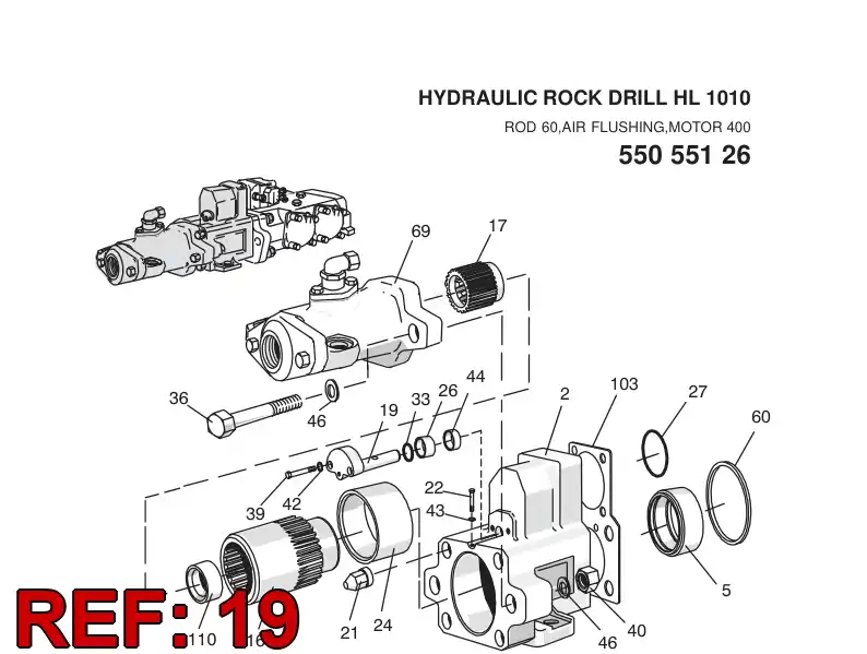 15184708 151 847 08 AXLE - Sandvik Technical Drawing