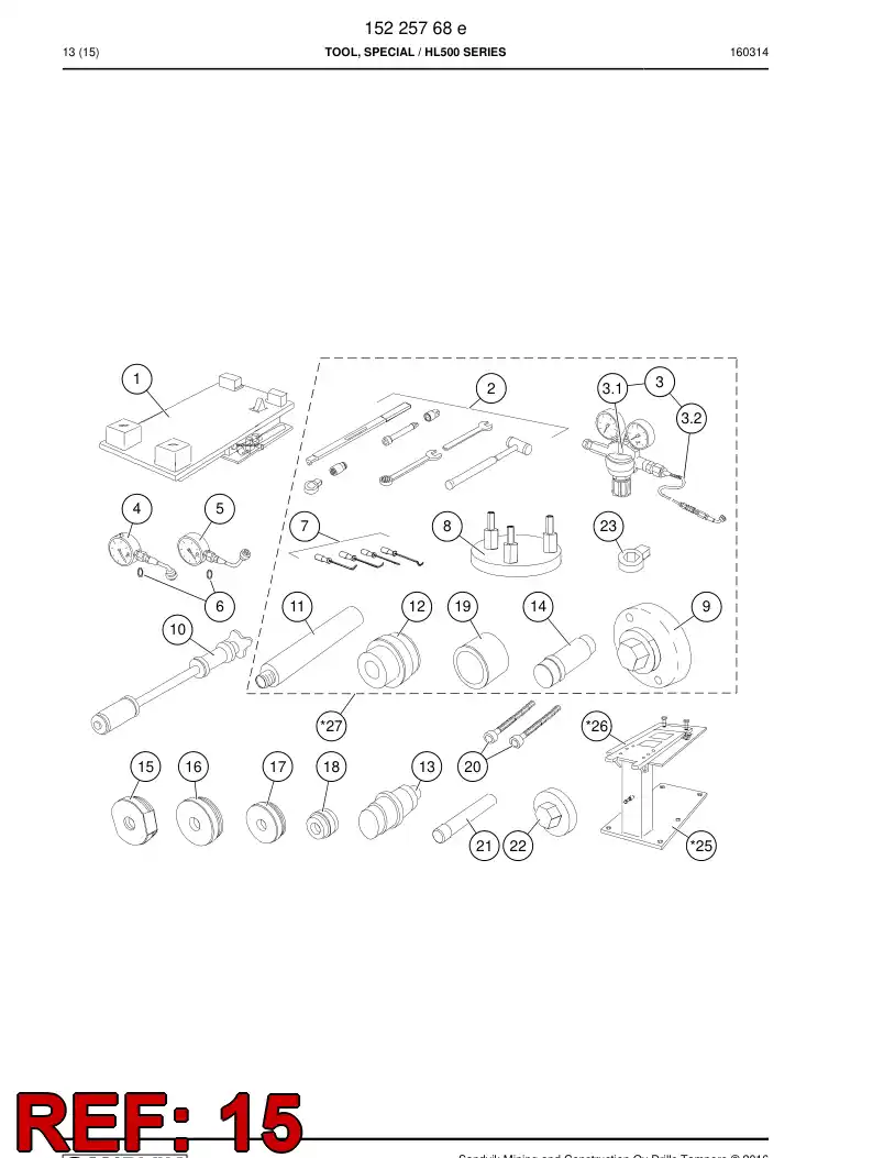 15186728a 151 867 28a HANDLE - Sandvik Technical Drawing
