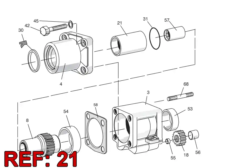 15193608 151 936 08 FRONT BEARING - Sandvik Technical Drawing