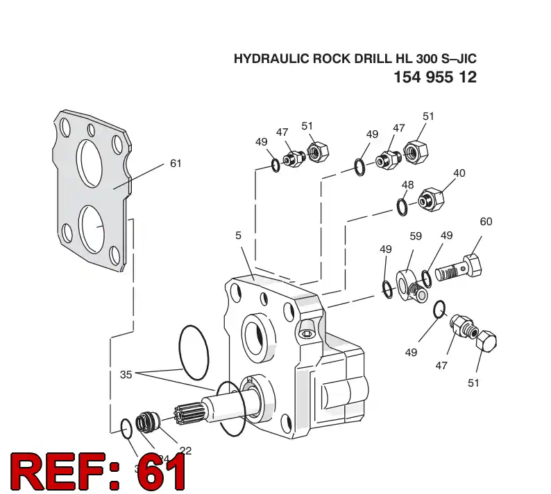 15198648 151 986 48 GASKET PLATE - Sandvik Technical Drawing