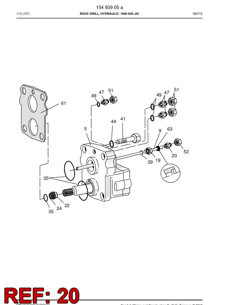 15199098a 151 990 98a ADAPTOR - Sandvik Technical Drawing