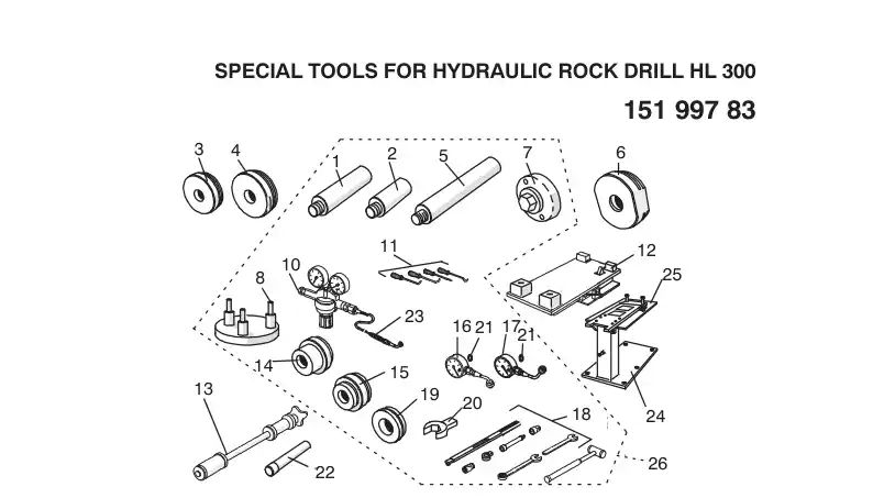 15199783b 151 997 83b SPECIAL TOOLS FOR HYDRAULIC RO - Sandvik Technical Drawing