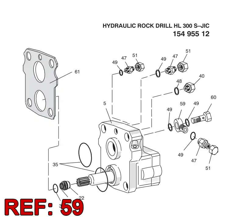 15203668 152 036 68 BANJO ADAPTER - Sandvik Technical Drawing