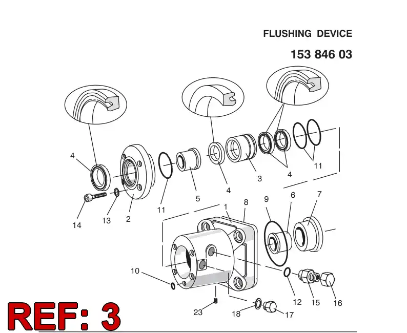 15204138 152 041 38 FLUSHING HOUSING - Sandvik Technical Drawing